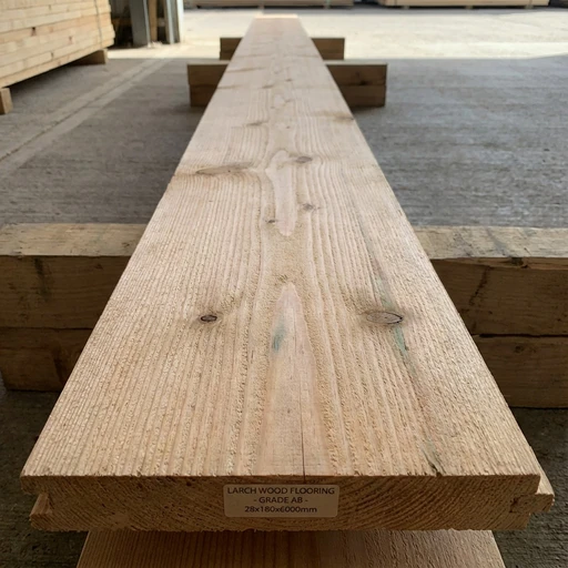 Доска пола лиственница 28*180*6000, сорт АВ (1,08м2)